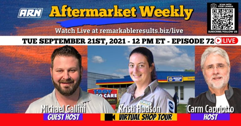 EurAuto Shop in Plano TX's owner Michael Gallini as guest host on After Market Weekly with Carm Capriotto and Auto Repair Shop owner Kristi Hudson
