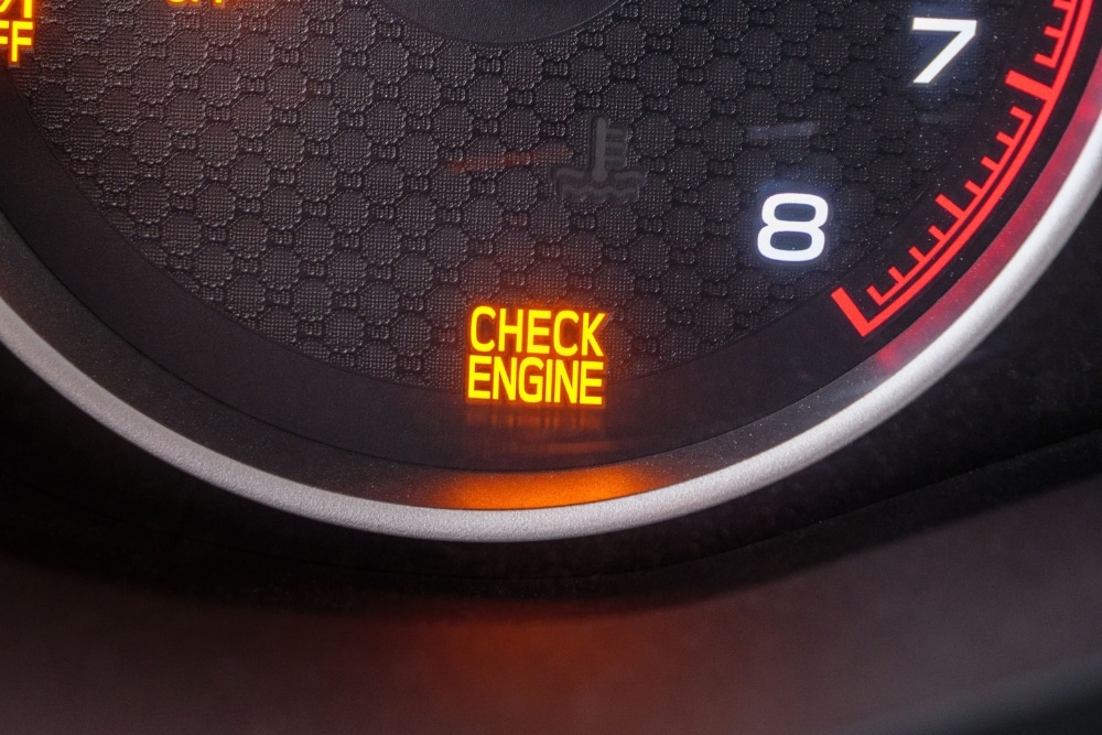 Check Engine Light, Land Rover Repair in Plano TX At EurAuto Shop. Image of Check engine light