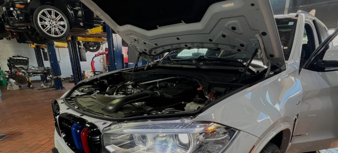 European Car Maintenance in Plano, TX At EurAuto Shop. European car receiving maintenance at auto repair shop.